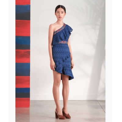 saloni one shoulder dress Summer Wedding Guest Dress | Saloni One Shoulder Mini Dress - Sage