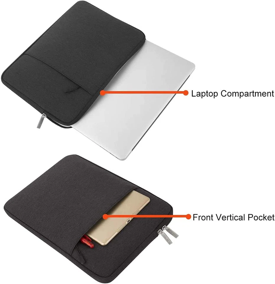12''-13.3'' Laptop Sleeve Bag Case Cover For MacBook Air Pro Lenovo HP Universal - Image 3 of 4