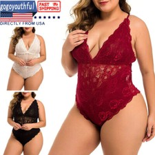 Sexy Womens Lingerie Plus Size Lace Bodysuit Teddy One Piece Babydoll Nightgown