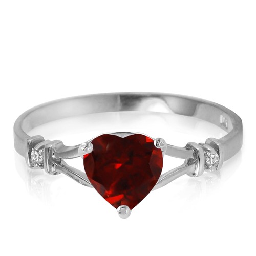 Anillo de piedras preciosas granate rojo de oro liso de 14 K de 0,47 tcw con diamante natural talla 5-11 - Imagen 3 de 7