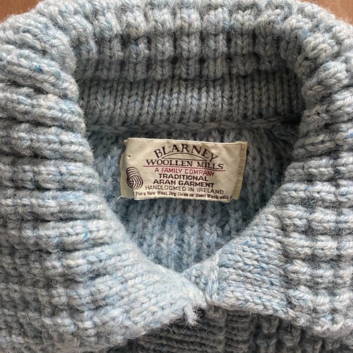 Vintage Women's Blarney Woollen Mills Handloomed IRELAND Wool Aran Sweater SMALL - Picture 3 of 8