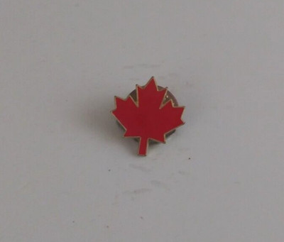 Vintage Small Red Canadian Maple Leaf Lapel Hat Pin | eBay