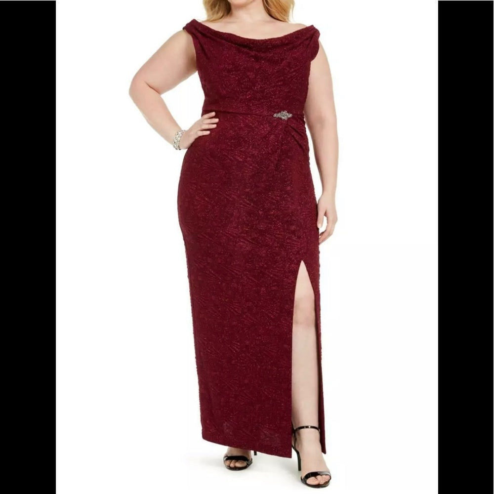 Alex Evenings Womens Plus Embellished A-Line Evening Dress Geranium Alex Evenings Womens Plus Embellished A-Line Evening Dress Geranium