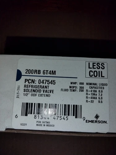 (760) Emerson Flow Controls 047545 200RB6T4M Solenoid Valve 3/8"