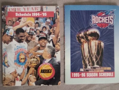 NBA HOUSTON ROCKETS 94-95 + 95-96 SCHEDULES, HAKEEM OLAJUWON, VINTAGE ...
