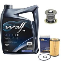 MotoröL Set 5W40 5 Liter + ÖLfilter + Schraube FüR Renault Clio Thalia Kangoo