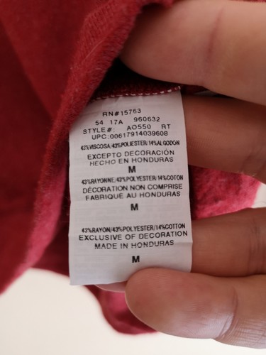 Champion Red Rayon/Polyester/Cotton Long Sleeve Jumper - Women's Medium - Picture 7 of 10