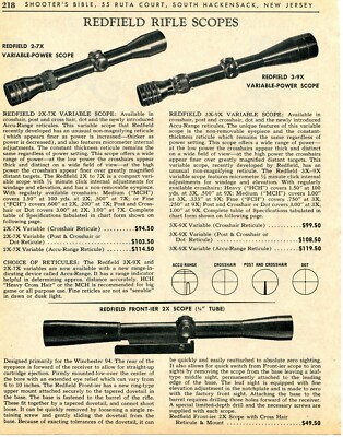 1966 Print Ad Redfield Variable-Power Rifle Scope & Front-ier for Winchester 94