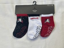 Nike Air Jordan Infant Baby No Slip Ankle Socks 3 Pair Basketball SZ 12-24MOS FS