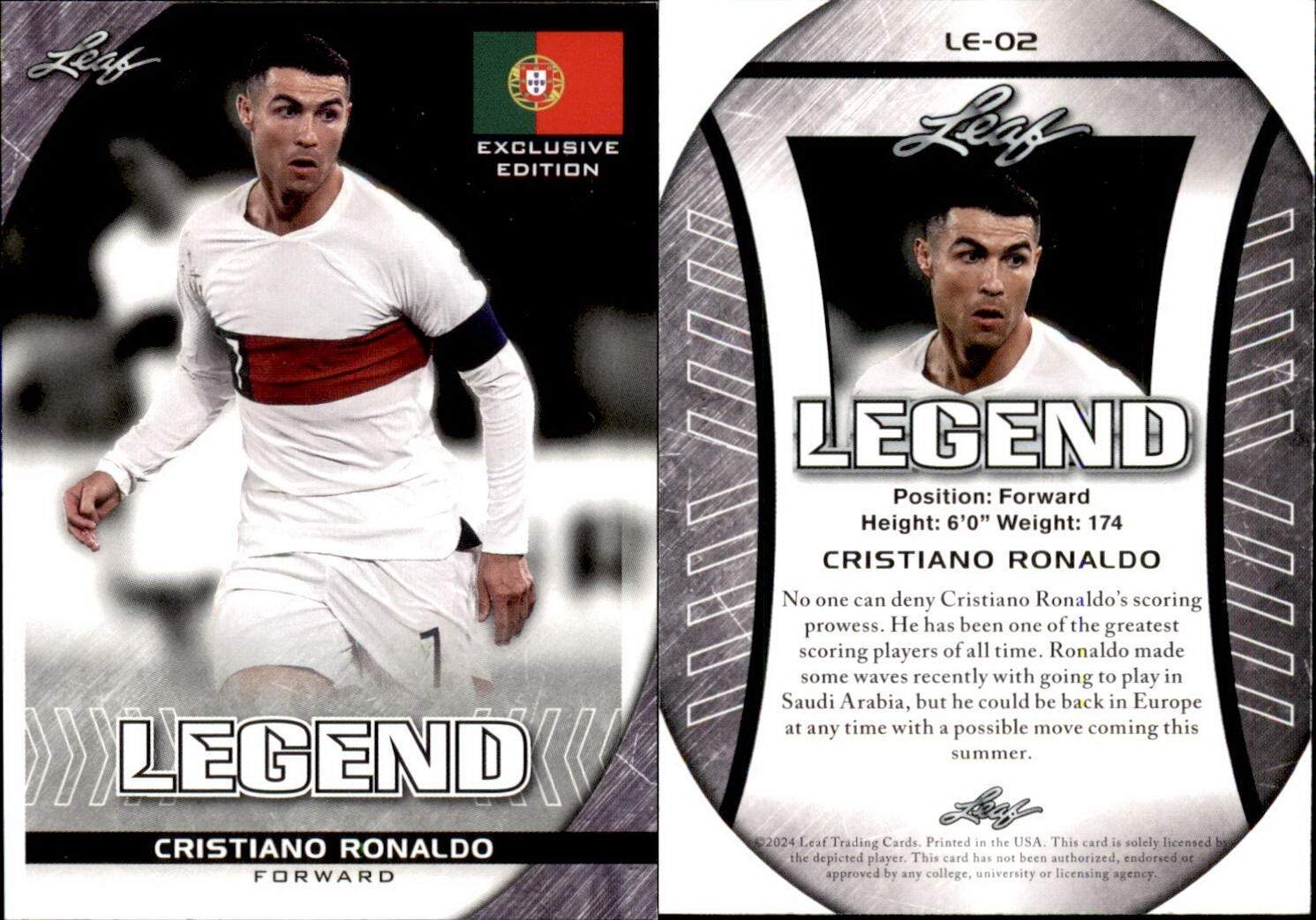 2024 Leaf FLAG LEGEND CRISTIANO RONALDO #LE-02 SOCCER LEGEND