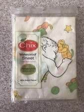 Vtg Chix Waterproof sheet 100 Flannel 18  X 27  reversible, 1974