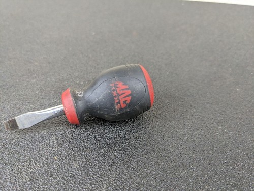 #bj747 Mac Tools 1/4" Flat Slotted Stubby Screwdriver Comfort Grip Handle - Picture 2 of 8