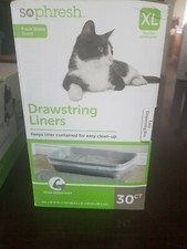 Sophresh Drawstring Liners keeps litter contained for easy clean-up 1-30ct PK XL