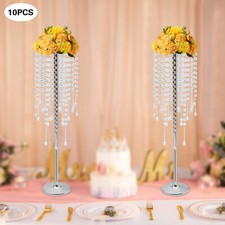 10pc Crystal Flower Stand Large Wedding Centerpieces Flower Rack Shelf Decor