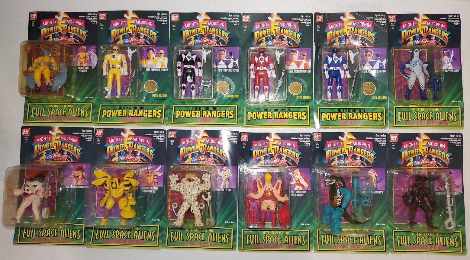 1994 Mighty Morphin Power Rangers & Evil Space Aliens Bandai Sealed Collection 