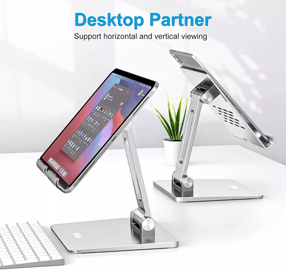 Tablet Stand Aluminum Adjustable Tablet Holder Foldable Desktop Stand iPad Mini - Image 2 of 4