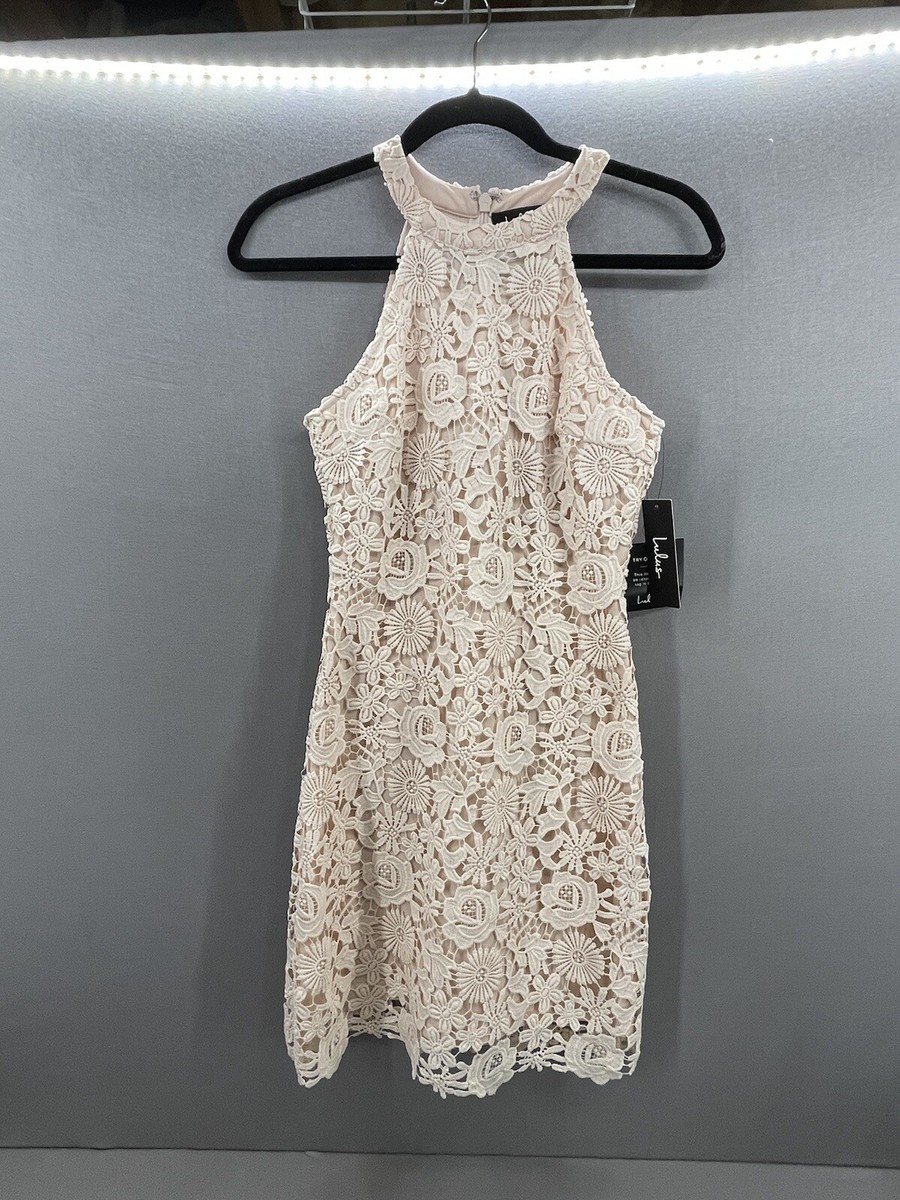 love poem ivory lace dress Lulus Love Poem Ivory Lace Mini Dress Size Small