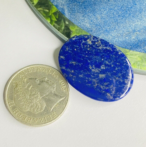 55 Ct Natural Lapis Lazuli Oval Shape Semiprecious Loose Gemstone Smooth Polish. - Picture 2 of 8