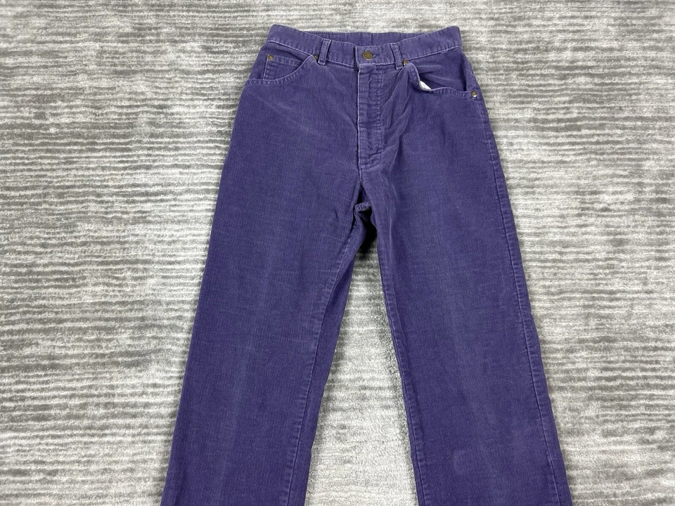 Pantalones Lee vintage para mujer 0 púrpura jinetes pana hechos en EE. UU. Unión Americana Foto 2 de 4