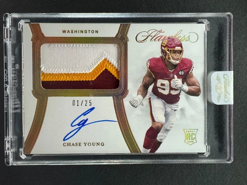 Chase Young 2020 Panini Flawless Rookie Patch Auto /25 #RPA-CYO  1/25!!