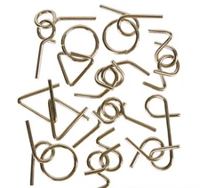 5 Lot IQ Test Toy USAShip Mind Game Brain Teaser Metal Wire Puzzles Magic Trick 