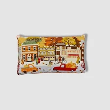 Id Home Fashions Orange Harvest Walk Embroidered Decorative Pillow, 14" x 24"