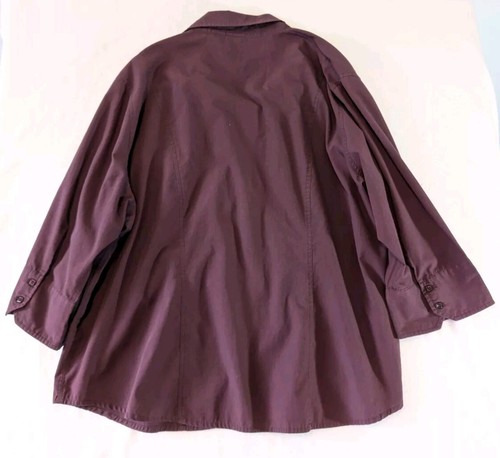 North Crest Button Up Blouse Women's 3X Plum Purple 3/4 Length Sleeves Plus Size - Picture 3 of 9