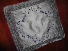 INDIA SILK BLUE EMBROIDERED 3-D FLORAL 1 ZIPPERED PILLOW COVER 15 X 15
