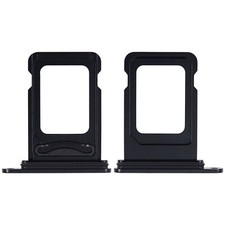 Replacement Dual Sim Card Tray Compatible For iPhone 15 / 15 Plus Black 