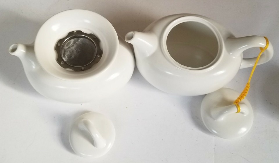 INTERCONTINENTAL San Francisco RED BLOSSOM TEA COMPANY 2 clay TEAPOTS