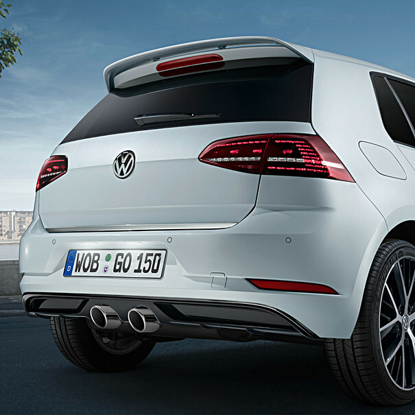 VW Golf 7.5 Centre Twin Exhaust Diffuser Spoiler Rear Bumper Black Gloss GENUINE