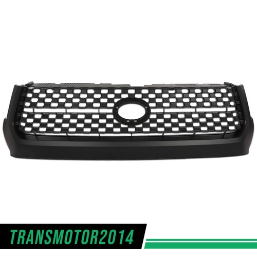 Fit For 2014-2020 Toyota Tundra Black Front Grille & Hood Bulge Molding Set - Picture 2 of 10