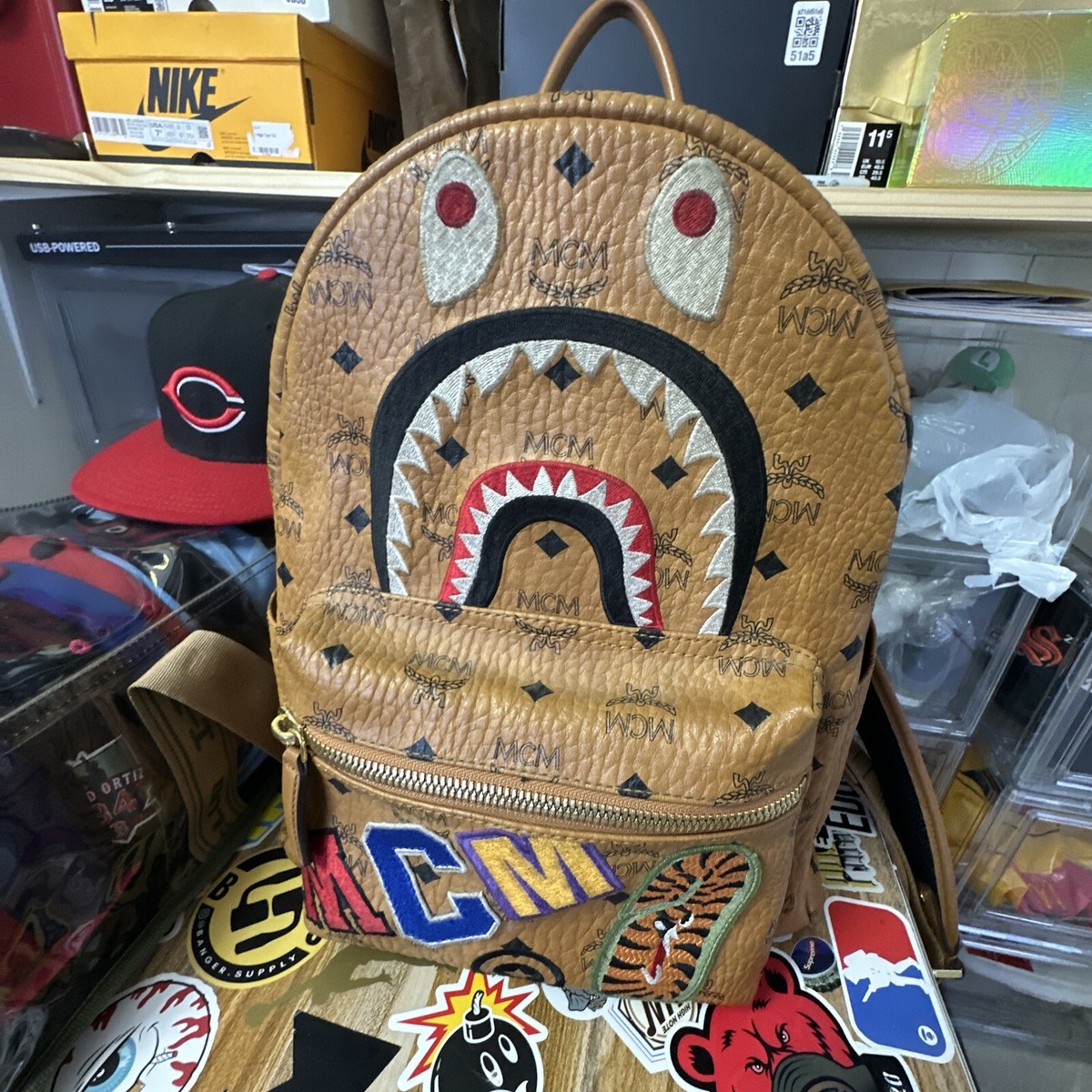 人気コラボ⭐︎BAPE x MCM⭐︎ Shark Stark Backpack MCM X BAPE SHARK STARK BACKPACK | eBay