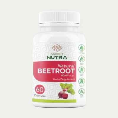 Natural Beetroot Capsules - 60 Count | Nutrient-Rich Supplement for Heart, Liver