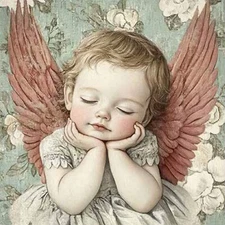 A4 Paper Decoupage DREAMING ANGEL BABY Paper Designs Italy Same Day Shipping