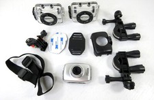 BUNDLE Vivitar DVR-783HD Silver Action Camcorder Camera  Accessory Kit