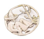 925 Sterling Silver Vintage Brooch Pin Antique Solid Carved Resting man Bp10890