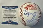 Darryl Strawberry & Dwight Doc Gooden Signed 1986 World Series Baseball BAS COA