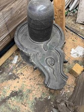 Black Marble Stone Shiva Lingam Shiv Ling Idol Murti Statue 24" inches 