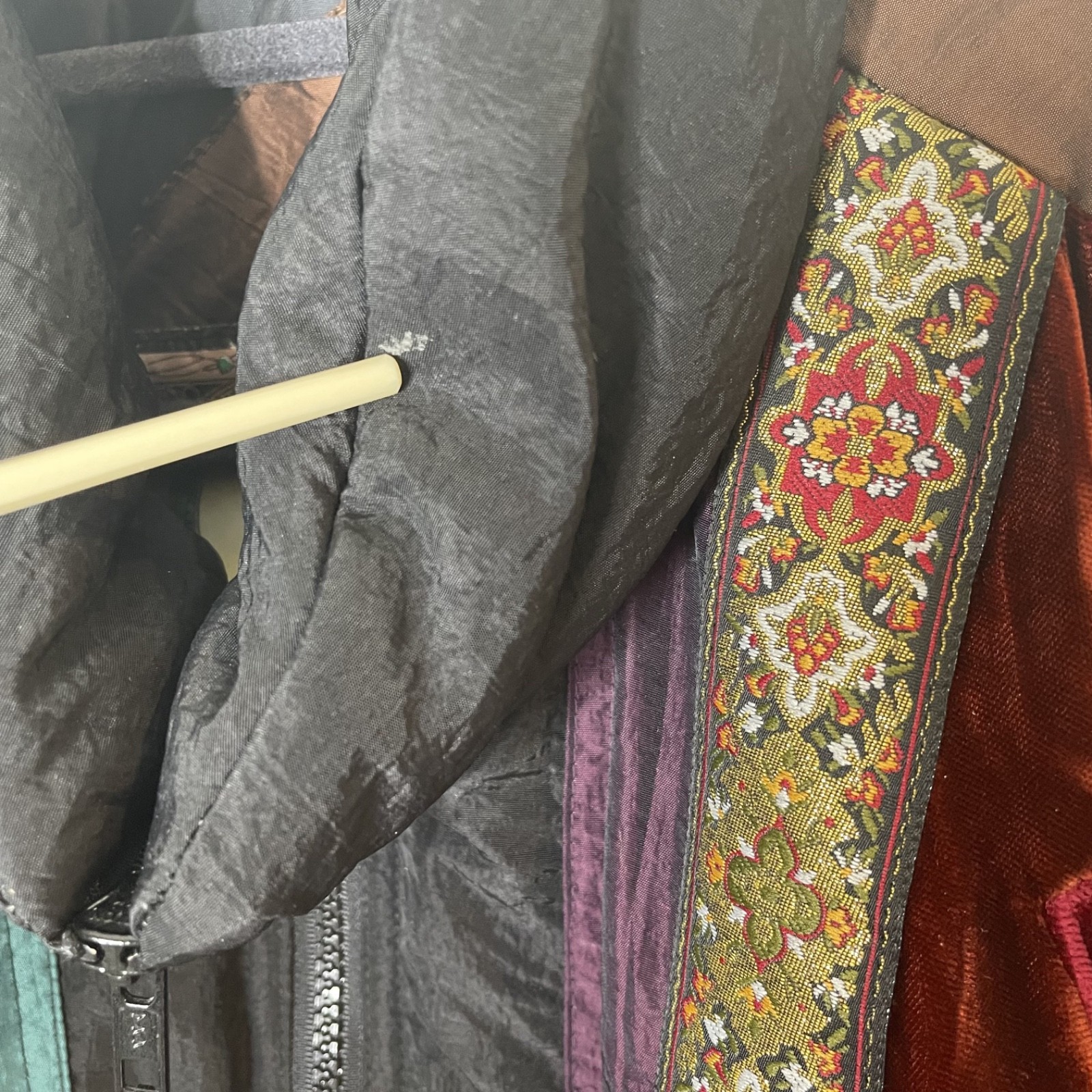 Vtg Izzi Patchwork Puffer Jacket Size M Multicolo… - image 3