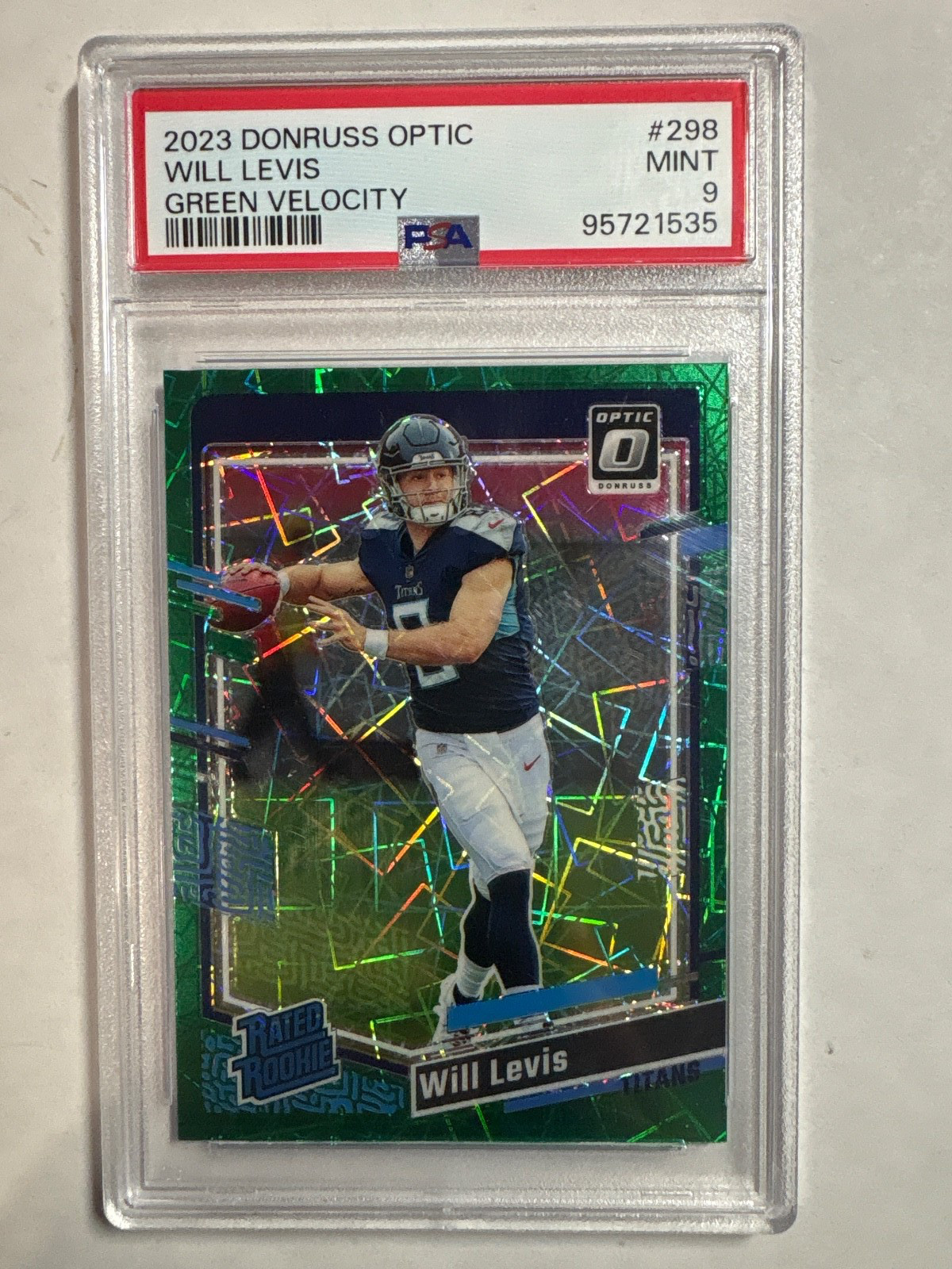 2023 Panini Donruss Optic - Rated Rookie Will Levis #298 Green Velocity Prizm...
