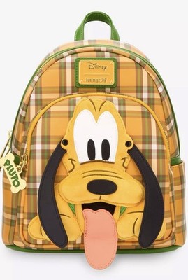 LOUNGEFLY DISNEY PLUTO 95TH ANNIVERSARY PLAID MINI BACKPACK NWT!!!