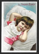Victorian Trading Card - Niagara Starch - "Girl Laying on Pillow" (5H4)