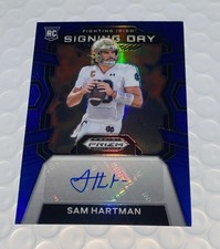 2024 Panini Prizm Draft Picks Blue Sam Hartman Rookie Auto RC /149 Notre Dame