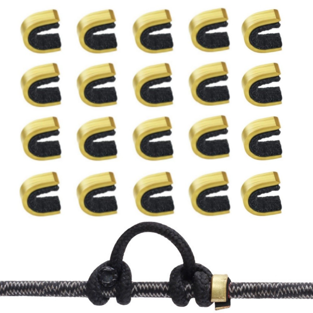 20Pcs Archery Anti-Slip Copper Bow String Nock Points Bow String Buckle Black