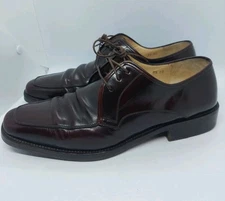Salvatore Ferragamo Men's Shoes Oxford Leather Burgundy Made in Italy Sz 8.5 2E