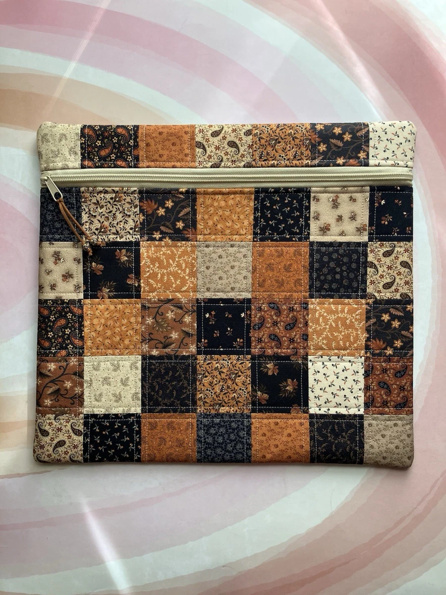 Medium 12”x13.5” Project Bag •Cozy Autumn• Quilted Patchwork