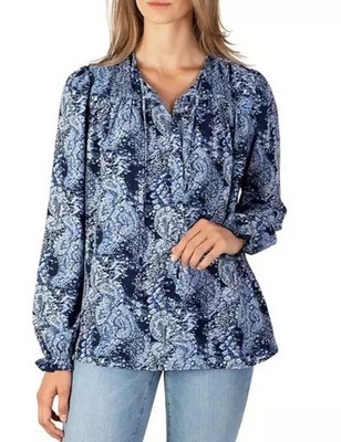 JOIE Blue Sz XS Casual or Dress PARISIAN PAISLEY Roomy Flowy Blouse NEW NWT