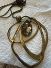 VTG 16/4” BRASS PLATED & RHINESTONE NECKLACE -Costume Jewelry
