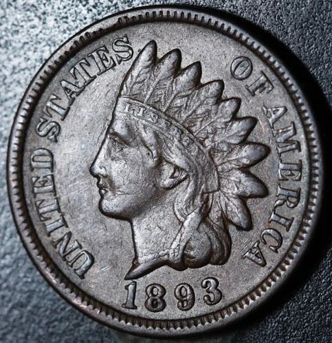 1893 INDIAN HEAD CENT - With LIBERTY & DIAMONDS - XF EF